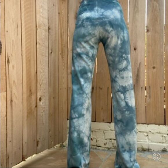High waisted flare blue tie dyed pants - Picture 4 of 9